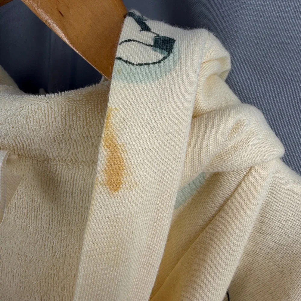 Kate Quinn Hooded Robe 4-6Y Yellow‎ Fox Print Organic Cotton Terry
